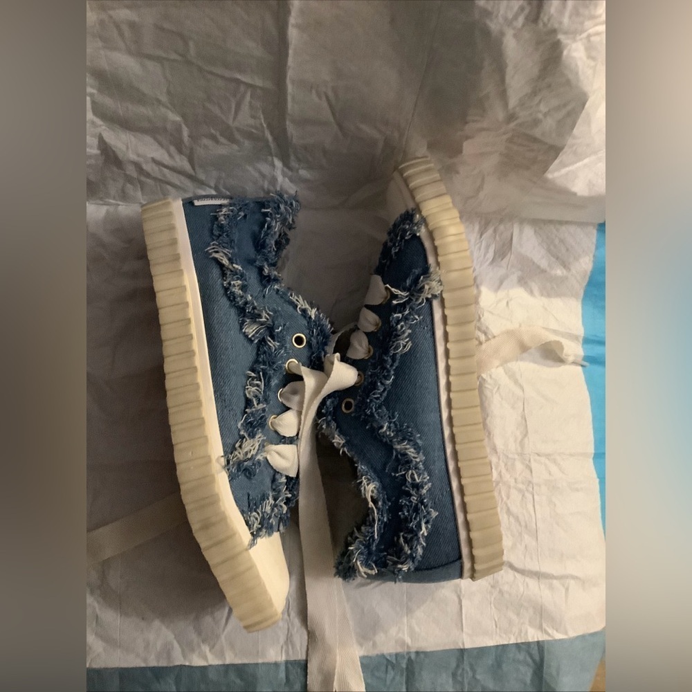 ZIMMERMANN Frayed Light Denim Lo-Top Trainers Sneakers Women’s EU 39 US 9 NWOB - Picture 4 of 15